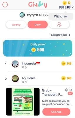 Givvy leaderboards