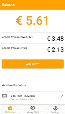 Money SMS app for Android