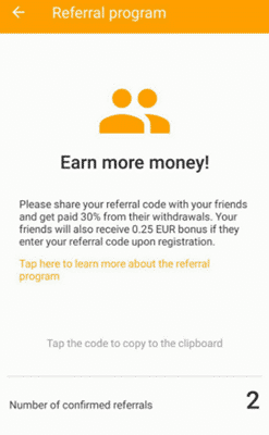Money SMS referral program