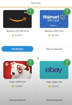 Gift card rewards in Rewarded Play