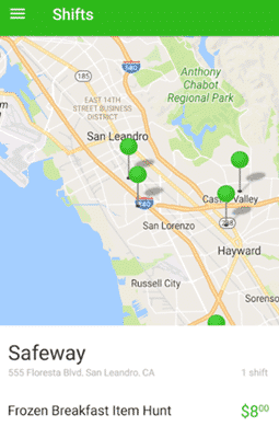 Available EasyShift shifts in map mode
