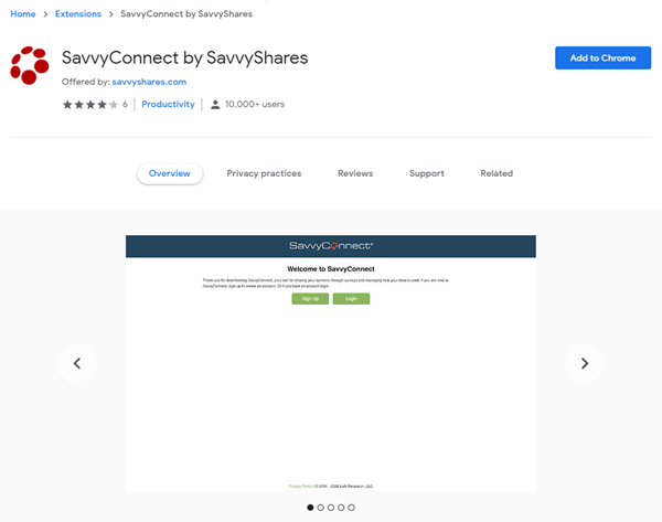 SavvyConnect browser extension