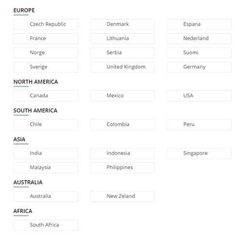 Some of the countries where MetroOpinion is available