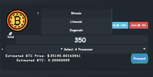 CoinSpiller payment options