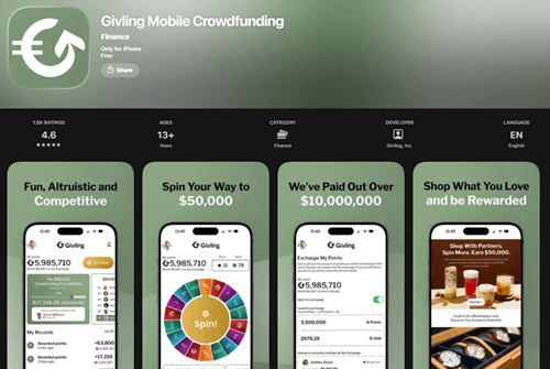 The Givling app on the App Store and Google Play