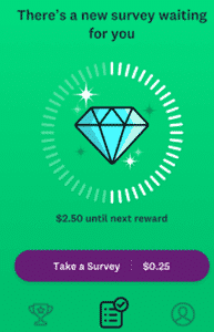 A paid survey invite in SurveyMonkey Rewards