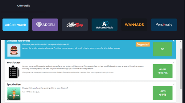 GameGleam offerwalls