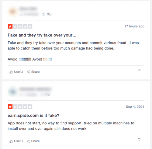 Complaints about Spider on Trustpilot