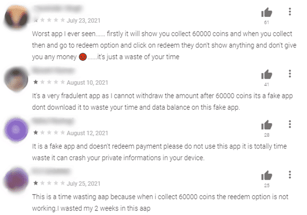Complaints about Vidcash on Google Play