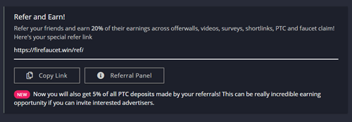 Referral program of Fire Faucet