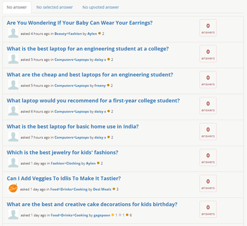 Answering questions on Answeree