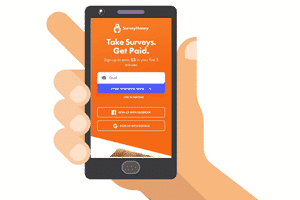 SurveyHoney website on a phone