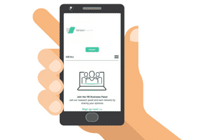 Vanson Bourne Community website on a phone