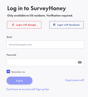 SurveyHoney registration
