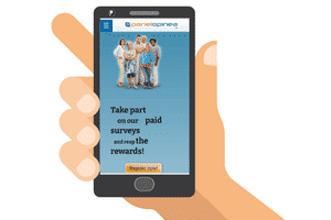 The PanelOpinea website on a mobile phone