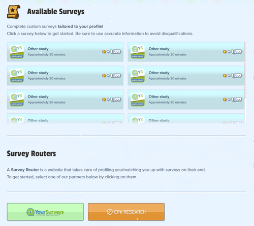 Paid surveys on GamerMine