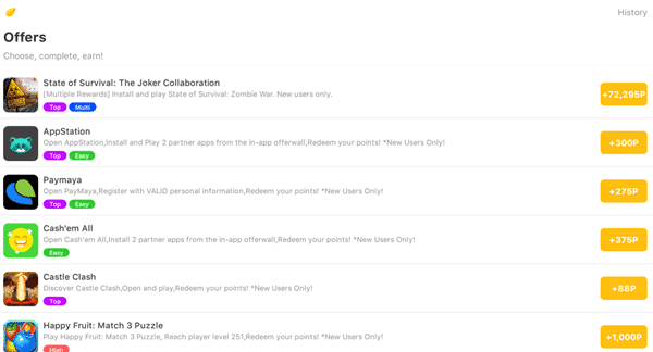 Paid offers in MoneyTree Rewards