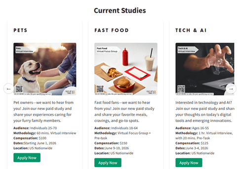 Research opportunities posted on the Recruit and Field website