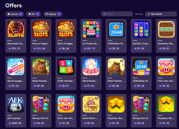 Offers inside EarnApp