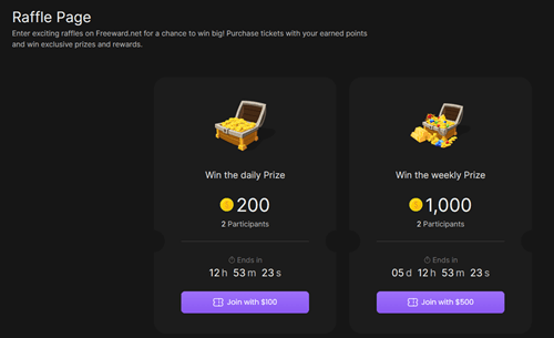 Freeward daily raffle