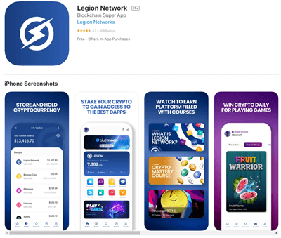 Legion Network app for Android and iOS