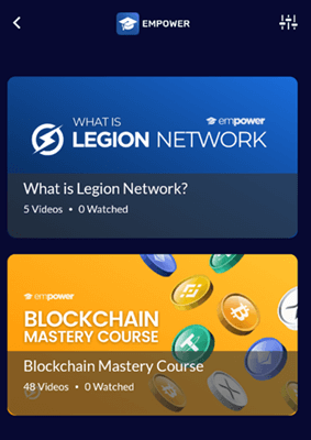 Videos in the Empower section of Legion Network