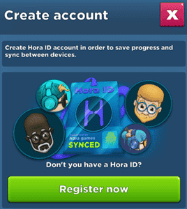 Syncing your progress with a Hora Games account