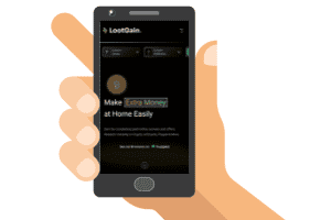 LootGain on a mobile phone