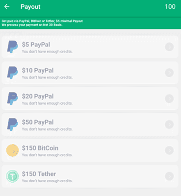 Survey Pay payout methods: PayPal, Bitcoin and Tether