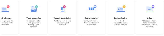 Task categories on UHRS