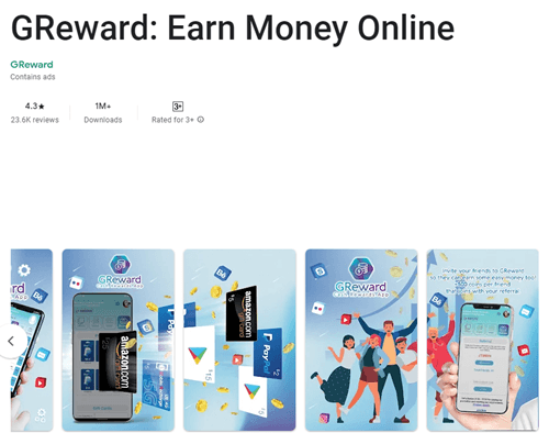 GReward app for Android