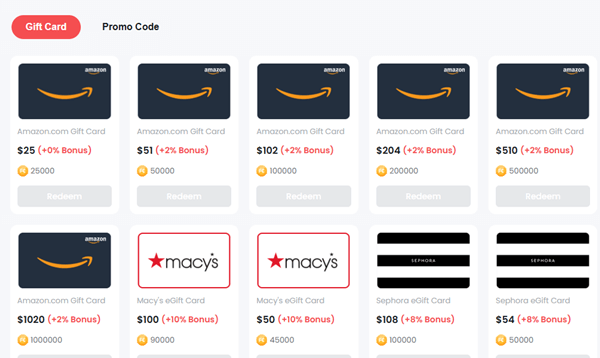 FatCoupon reward options