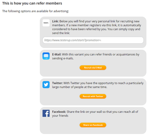 Testerup referral program