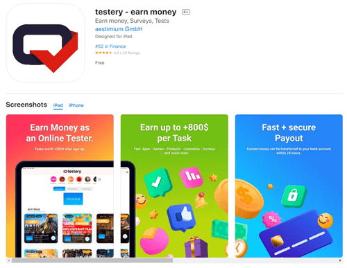 Testerup app for Android and iOS