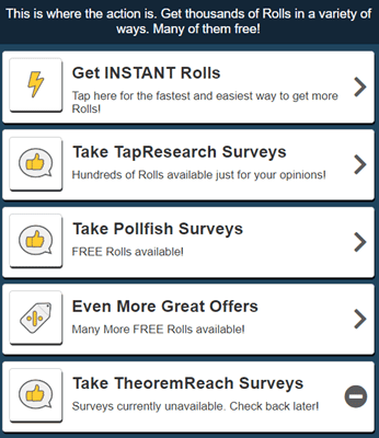 Tasks that give more rolls in VeryDice