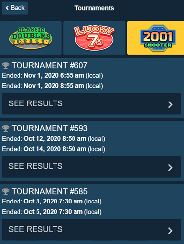 VeryDice tournaments