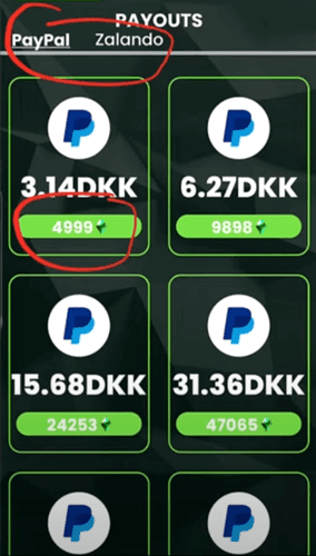 Payout methods of Cash Giraffe