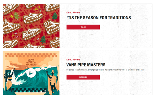 earning points from vans family
