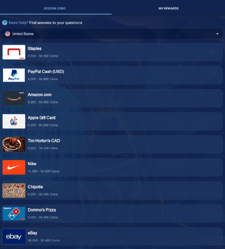 Survey Pirate reward options