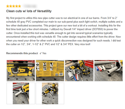 writing reviews on dewalt