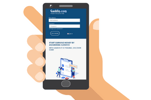 Gaddin website on a phone