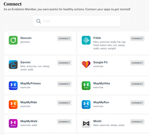 Fitness apps and devices you can connect to Evidation