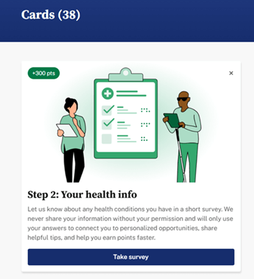 Health cards on Evidation