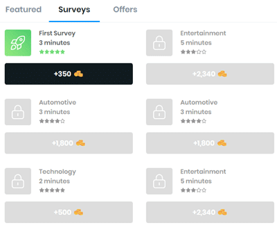 Paid surveys on Easy Bucks
