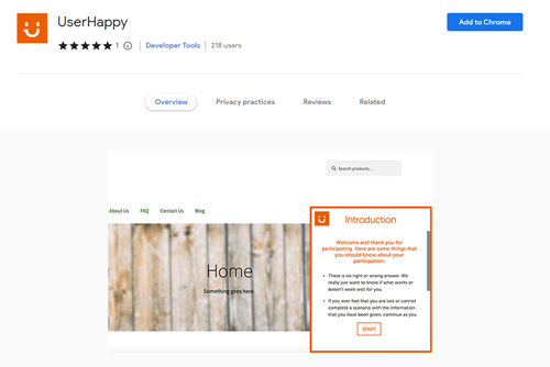 The UserHappy Chrome extension