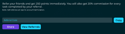 Referral program of WePointz