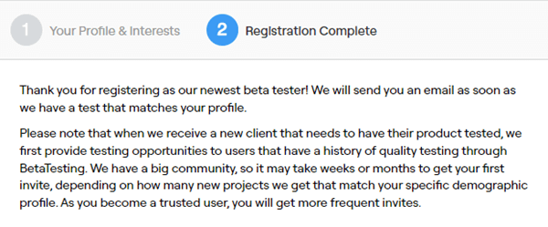 Availability of tests on BetaTesting