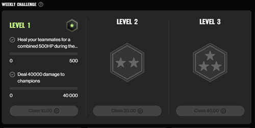 Weekly challenges on Buff