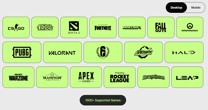 Popular games supported by Buff