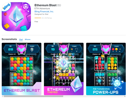 Ethereum Blast app for Android and iOS